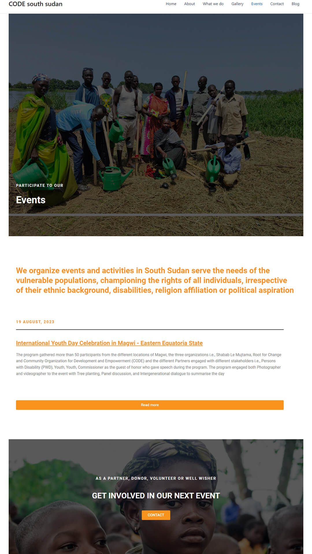 code south sudan events